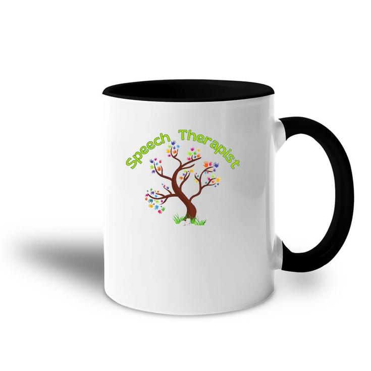 Speech Therapist Slp Therapy Special Needs Hands Tree Accent Mug
