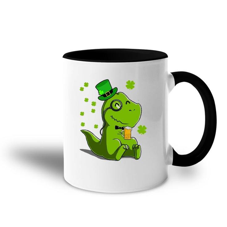 St Patrick's Day Irish Leprechaun Dinosaur T Rex Beer Accent Mug