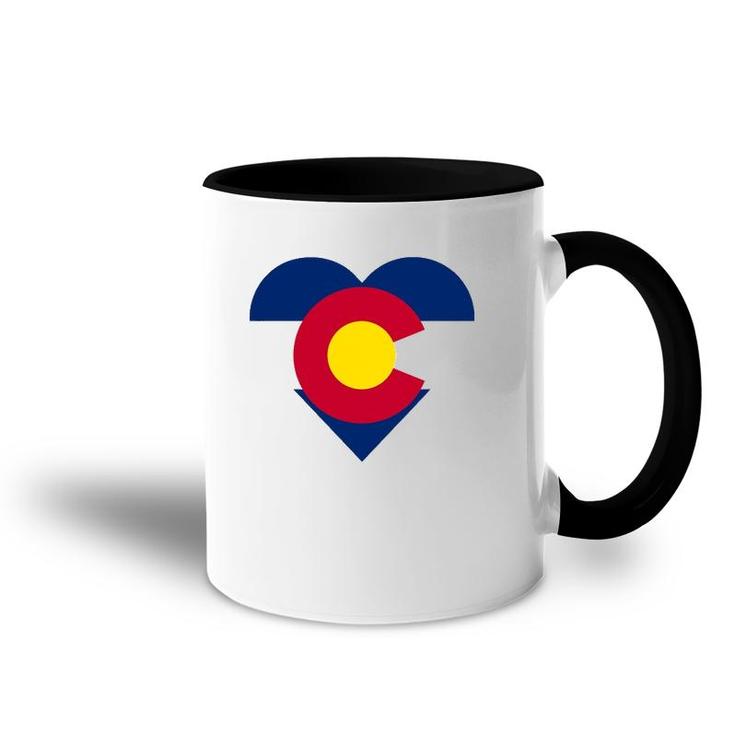 State Of Colorado Flag Heart Gift Novelty Men Women Accent Mug