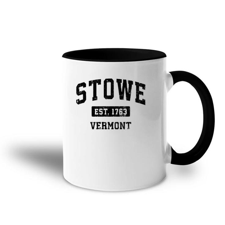 Stowe Vermont Vt Vintage Sports Design Black Design  Accent Mug