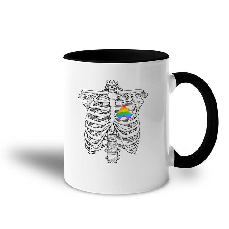 Straight Alliance Ribcage Gift For Straight Ally Pride Flag Accent Mug