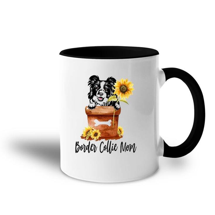 Sunflower Border Collie Mom Dog Lover Gifts Accent Mug