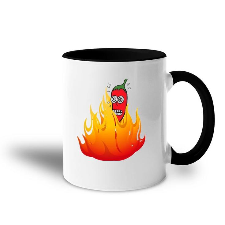 Super Hot Pepper Eating Contest Ghost Peppers Accent Mug