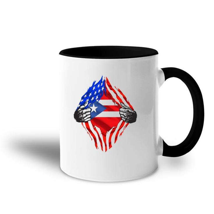 Super Puerto Rican Heritage Puerto Rico Roots Usa Flag Gift Accent Mug