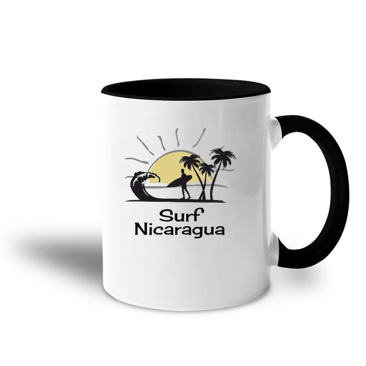 Surf Nicaragua Vacation Souvenir Surfing Accent Mug