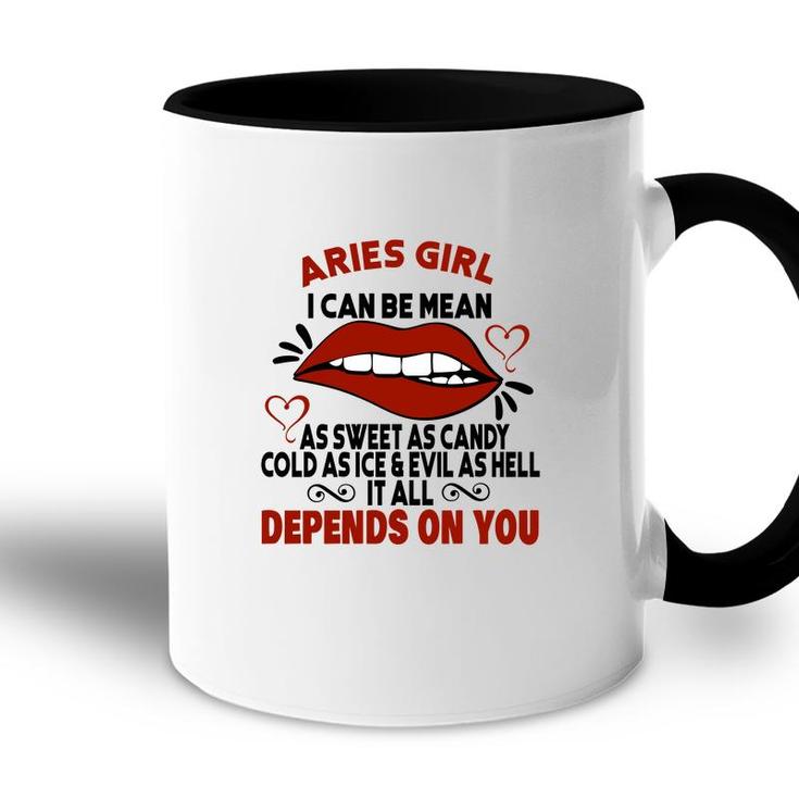 Sweet As Candy Cold As Ice Aries Girl Lip Birthday Gift Accent Mug