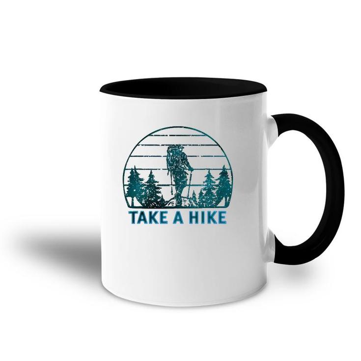 Take A Hike Beautiful Snowy Forest Hiker Accent Mug