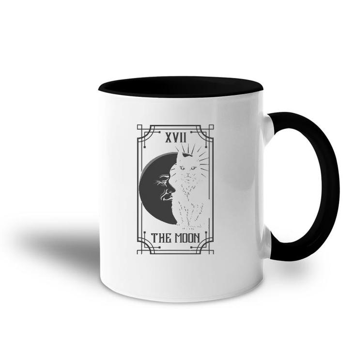 Tarot Card The Moon And The Cat Gothic Pagan Accent Mug