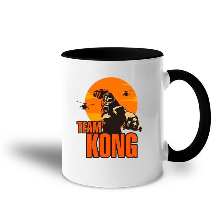 Team Kong Taking Over The City And Helicopters Sunset Accent Mug