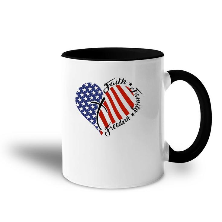Th Heart Patriotic America Flag Christian Cross Costume Accent Mug