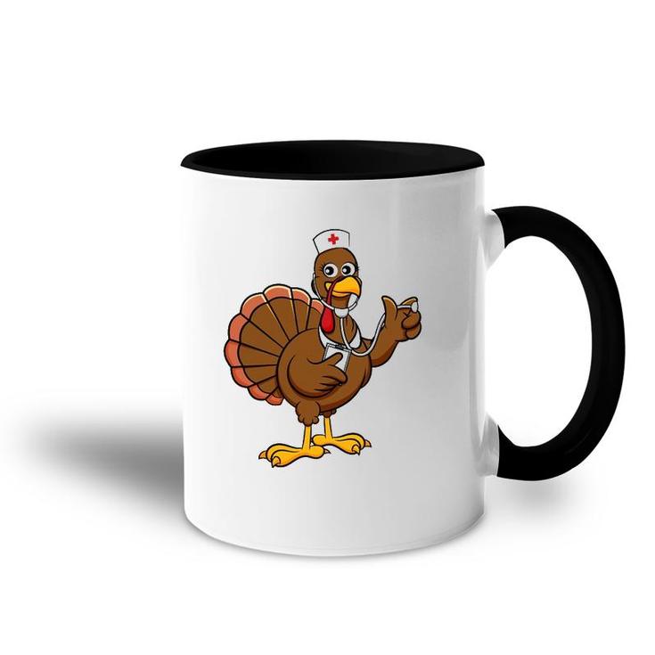 Thanksgiving Nurse Turkey Funny Feast Day Gift Accent Mug