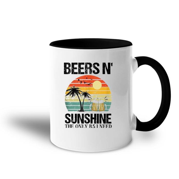 The Only Bs I Need Is Beer N' Sunshine Retro Beach  Accent Mug