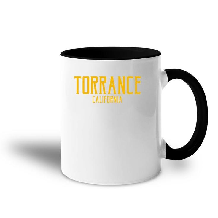 Torrance California Ca Vintage Text Amber Print  Accent Mug