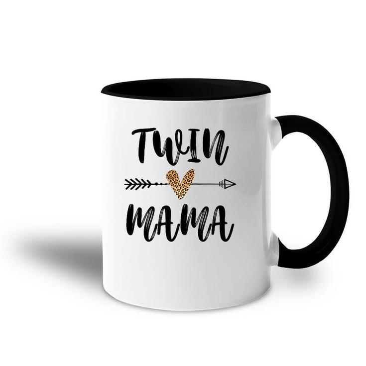 Twin Mama Mother's Day Funny Leopard New Mom Of Twins Accent Mug