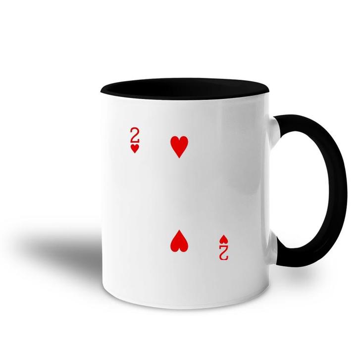 Two Of Hearts Playing Card Accent Mug