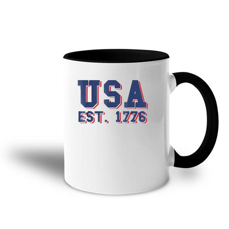 Usa Est 1776, America, 4Th Of July, Patriotic - Accent Mug