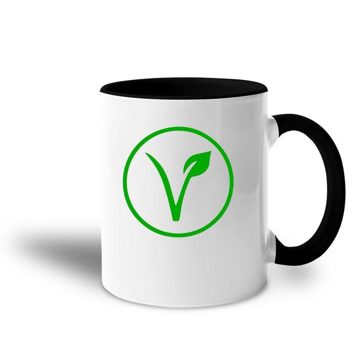 Vegan Symbol Go Vegan Vegetarian Veganism Animal Rights Accent Mug