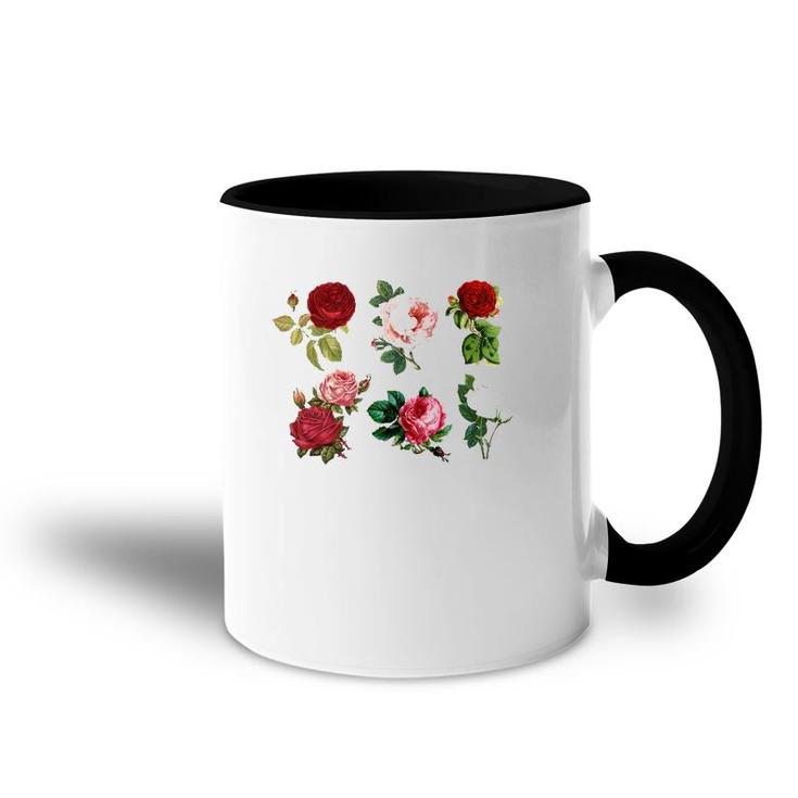 Vintage Aesthetic Botanical Roses Floral Flowers Retro Boho Accent Mug