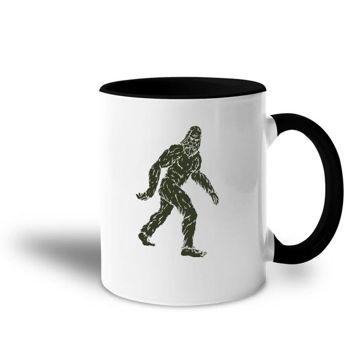 Vintage Bigfoot Subtle Military Camo Walking Sasquatch Retro Accent Mug