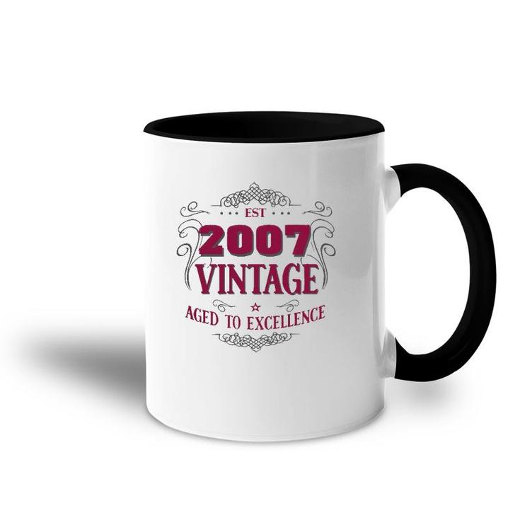 Vintage Est 2007 Birthday Gifts For Men & Women Accent Mug