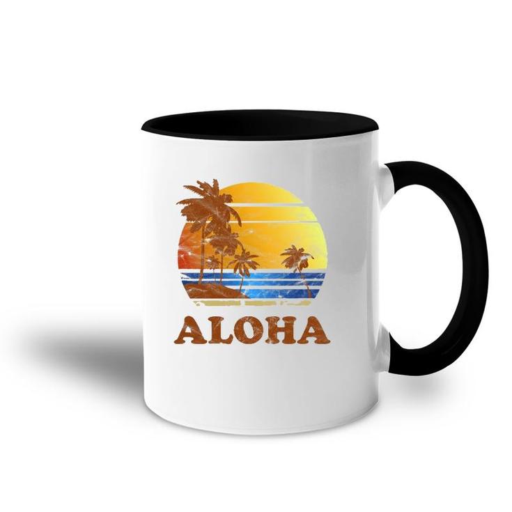 Vintage Hawaiian Islands Aloha Family Vacation Accent Mug