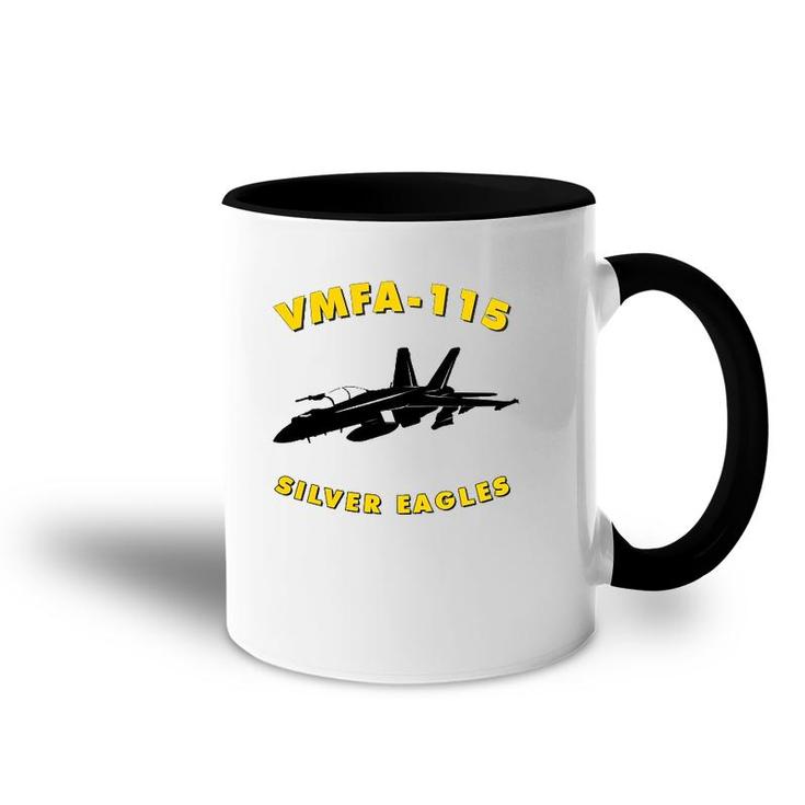 Vmfa-115 Silver Eagles Fighter Squadron F-18 Hornet Jet Accent Mug