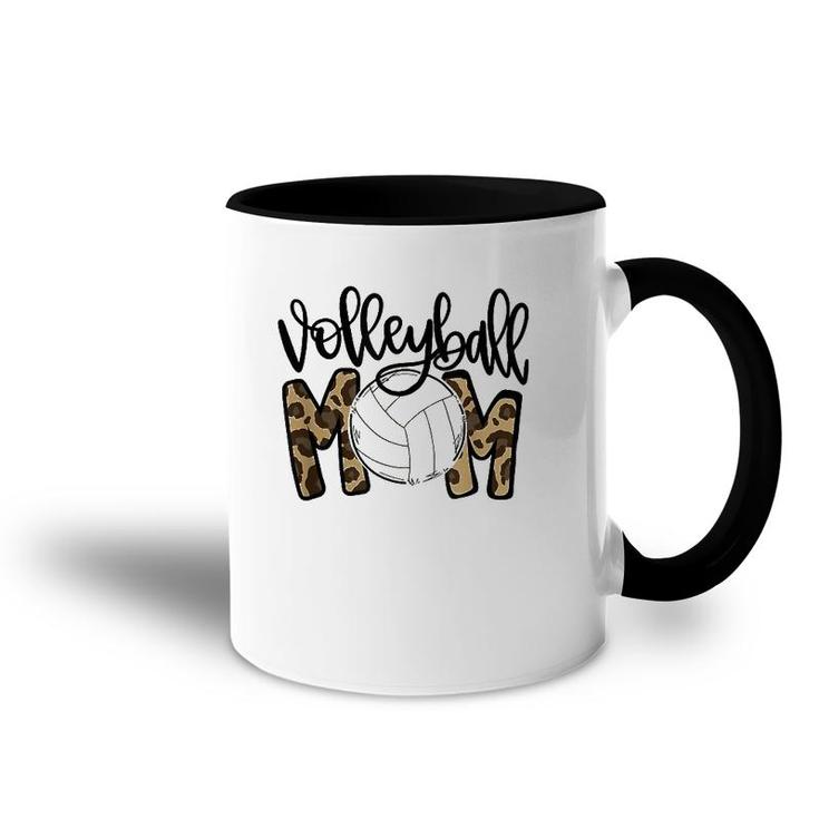 Volleyball Mom Leopard Funny Ball Mom Mother's Day Accent Mug