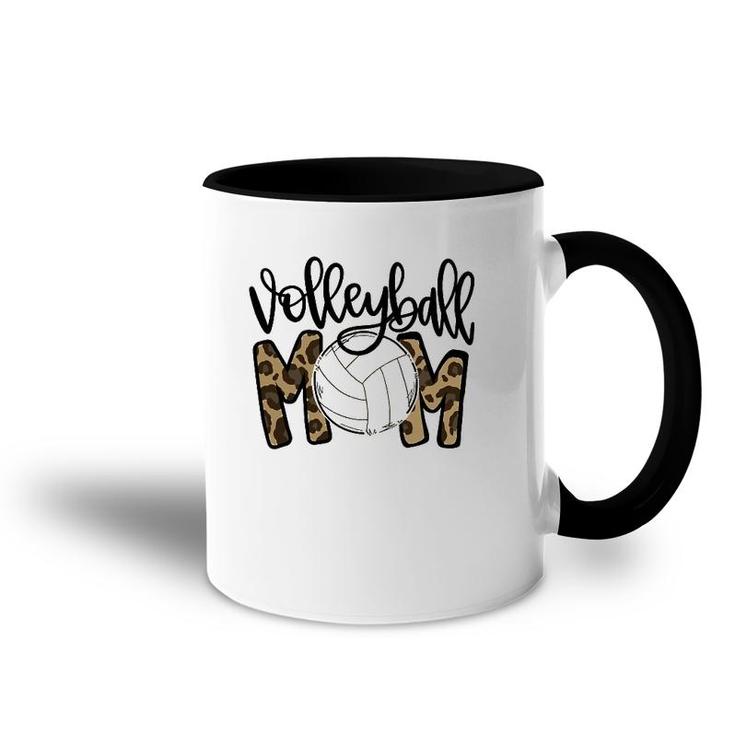 Volleyball Mom Leopard Funny Ball Mom Mother's Day Gift Accent Mug
