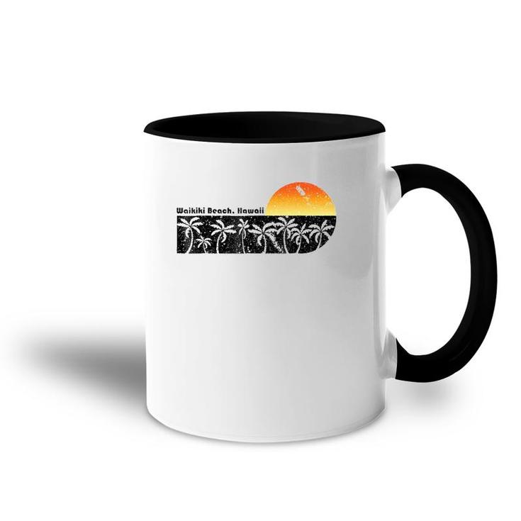 Waikiki Beach Hawaii Vintage Sunset Beach Accent Mug