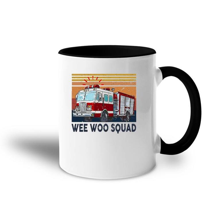 Wee Woo Squad Fire Truck Firefighter Vintage Accent Mug
