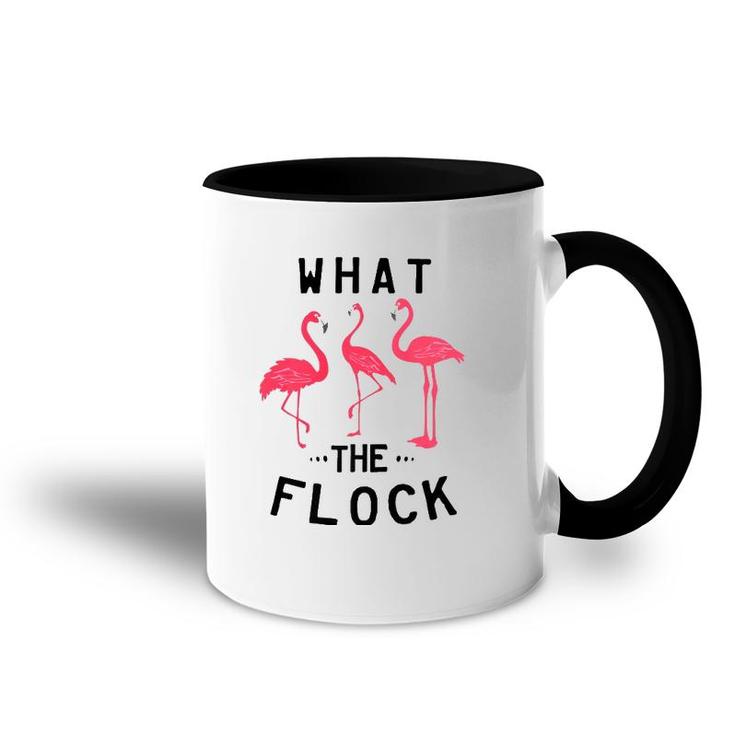 What The Flock Funny Pink Flamingo Beach Puns Gift  Accent Mug