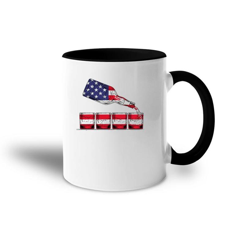 Whiskey American Flag Glasses 4Th Of July Men Women Usa Accent Mug