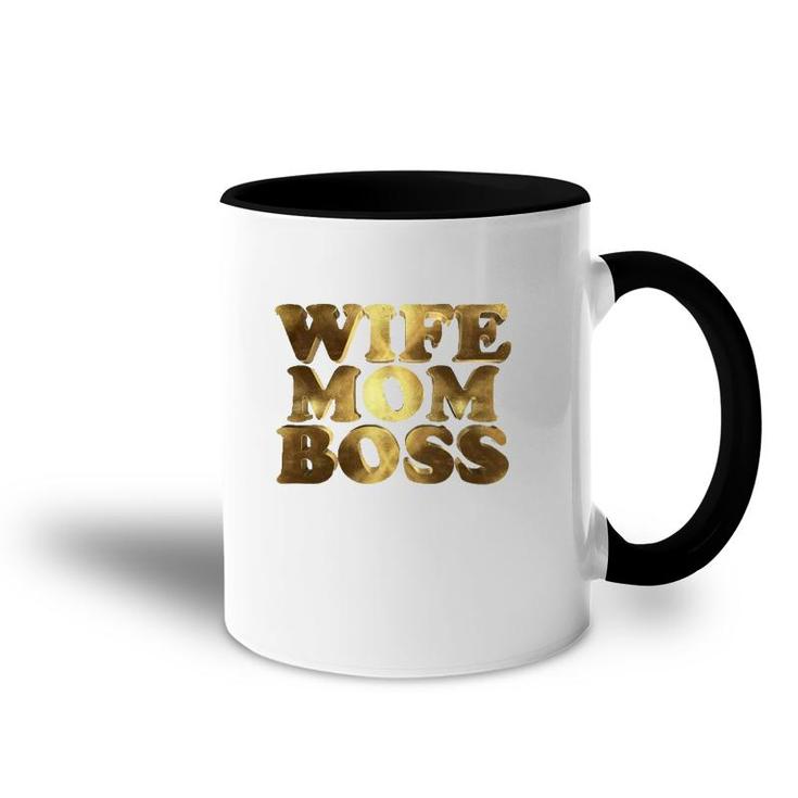Wife Mom Boss Version Accent Mug