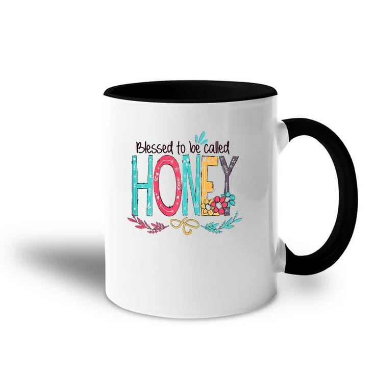 Womens Blessed To Be Called Honey Colorful Accent Mug