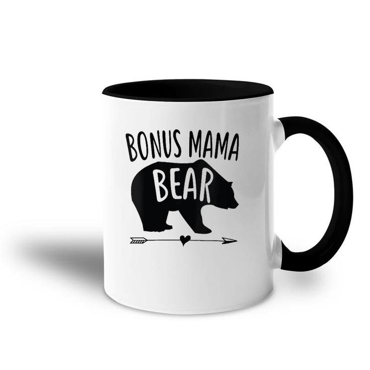 Womens Bonus Mama Mom Bear Best Stepmom Mother's Day Gift Accent Mug
