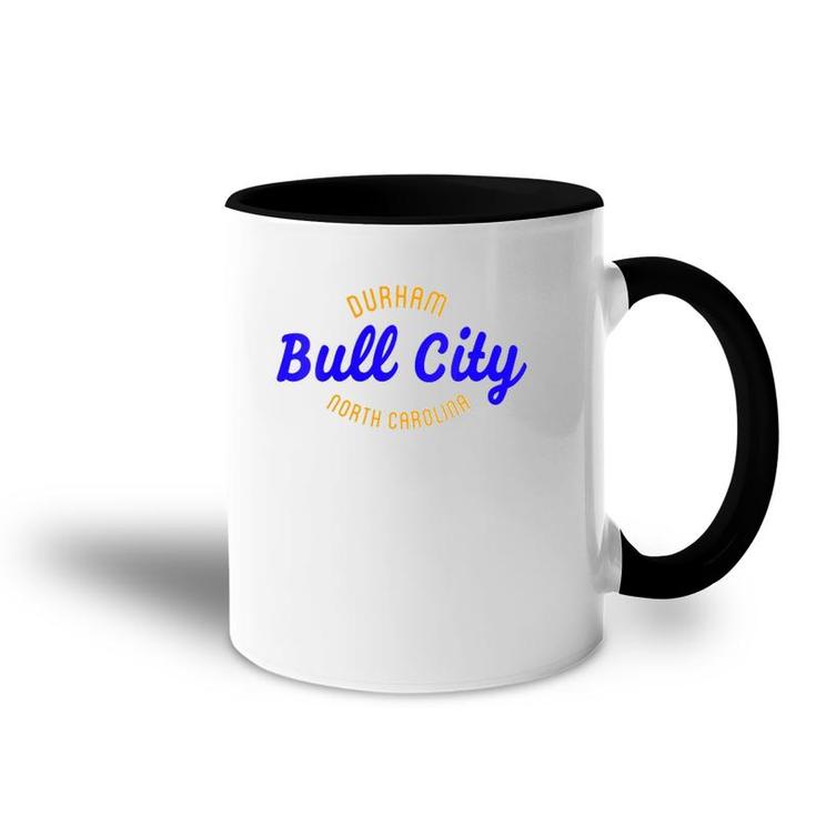 Womens Bull City Durham North Carolina V-Neck Accent Mug