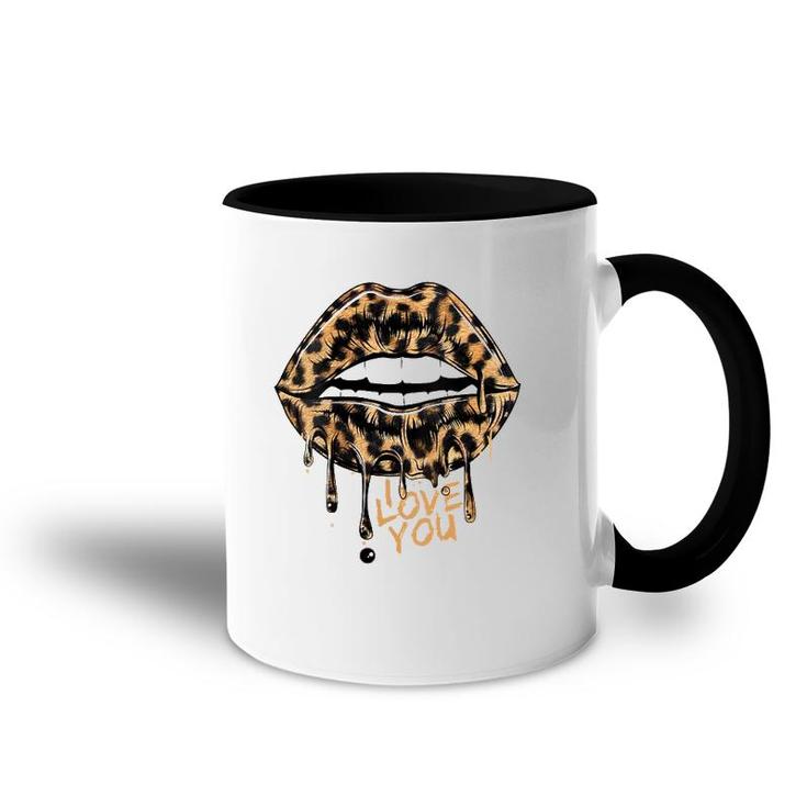 Womens Cool Leopard Print Bite Cheetah Mom Mouth Sexy Leopard Lips Accent Mug