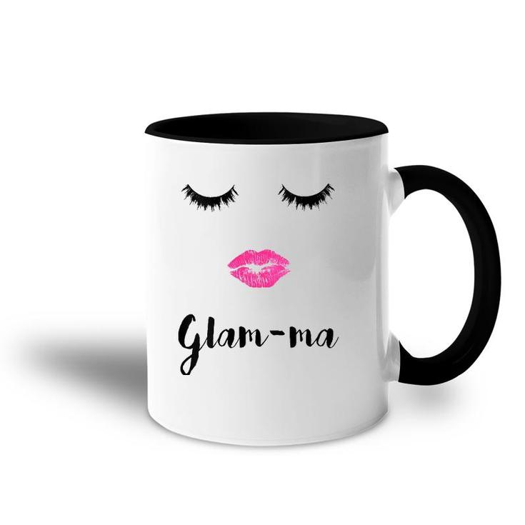Womens Glam-Ma Grandma Mother's Day Sexy Face Lips Lashes Accent Mug