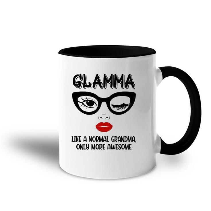 Womens Glamma Like A Normal Grandma Only More Awesome Winking Eye Accent Mug