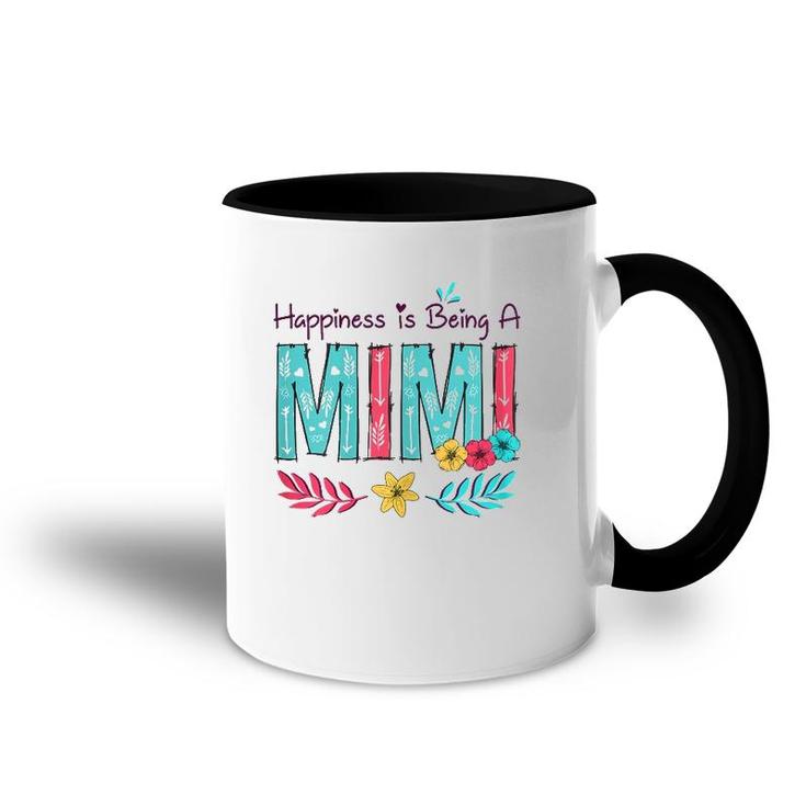 Womens Happiness Is Being A Mimi Mother's Day Gift Grandma Accent Mug