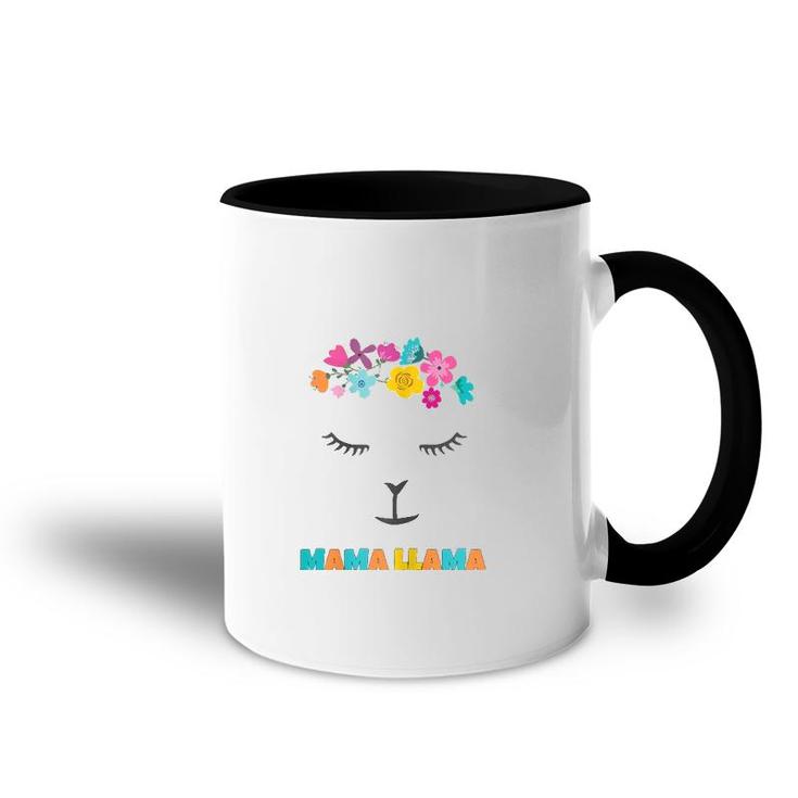 Womens Mama Llama  Alpaca Lovers Mothers Gift Idea Accent Mug