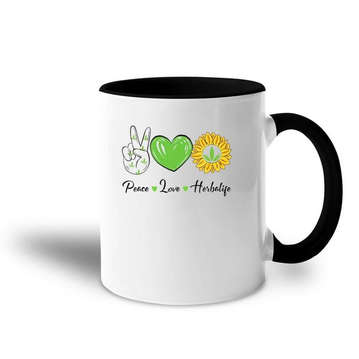 Womens Peace Love Sunshine Herbalifes Sunflower Essential V-Neck Accent Mug