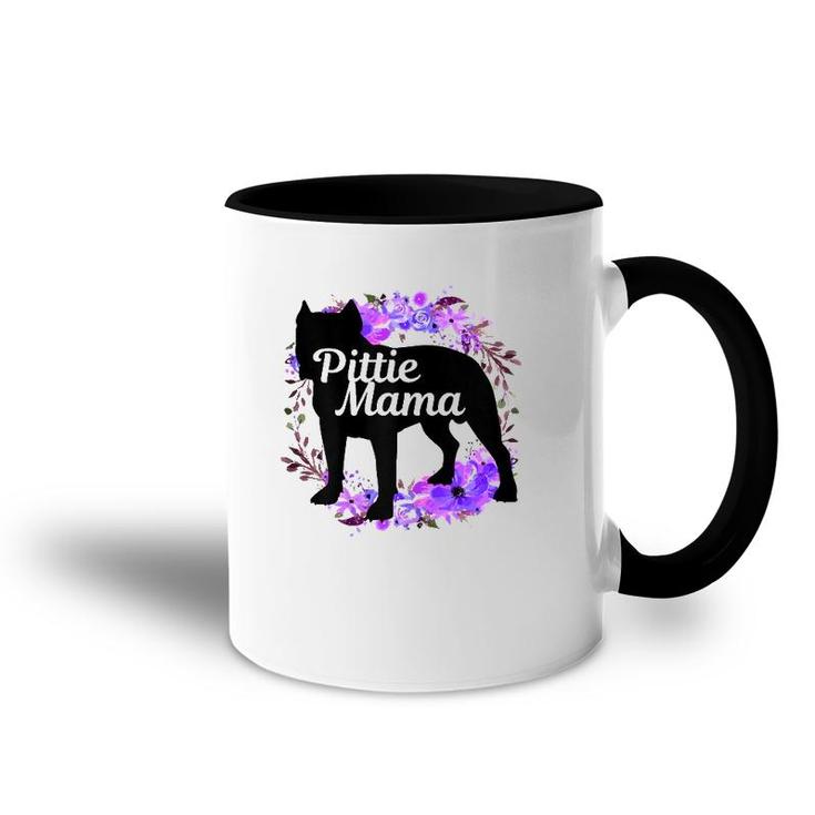 Womens Pitbull Mom Pittie Mama Dog Lover Funny Mother's Day Gift Accent Mug