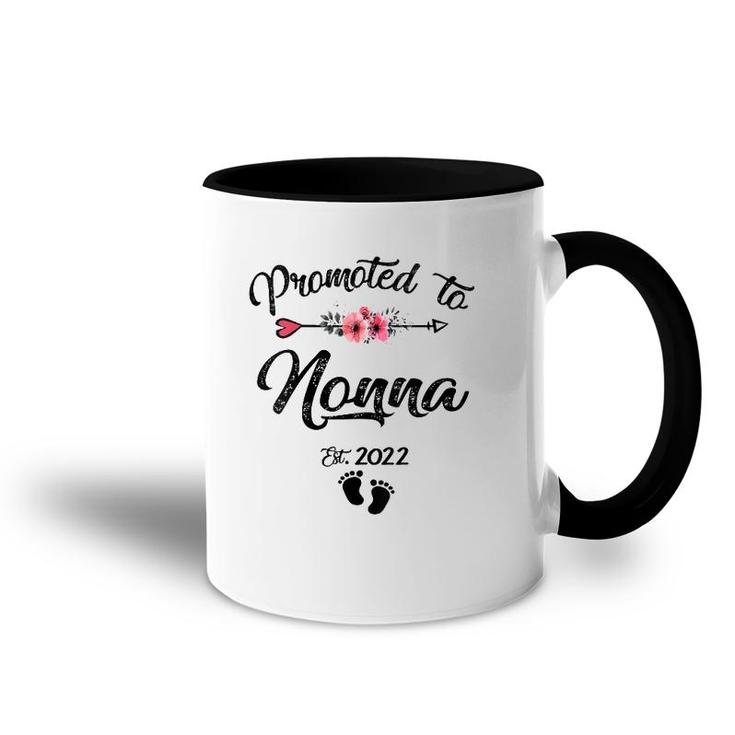 Womens Promoted To Nonna 2022  Mother's Day Pregnancy Women V-Neck Accent Mug