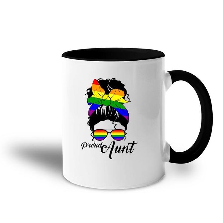Womens Proud Aunt Mother's Day Gay Pride Lgbt-Q Accent Mug