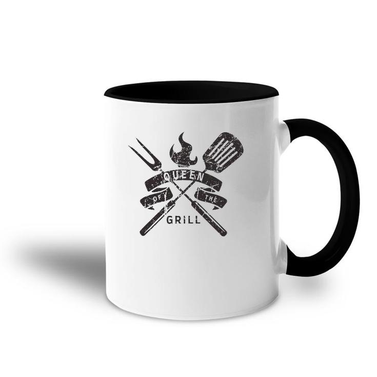 Womens Queen Of The Grill Grilling Master Quote Accent Mug