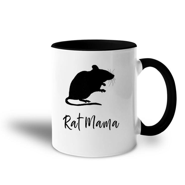 Womens Rat Mama Pet Rodent Mom Fur Mom Rat Lover Accent Mug