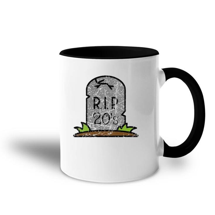 Womens RIP Death To My 20'S Party 30Th Birthday Funny Vintage  Accent Mug