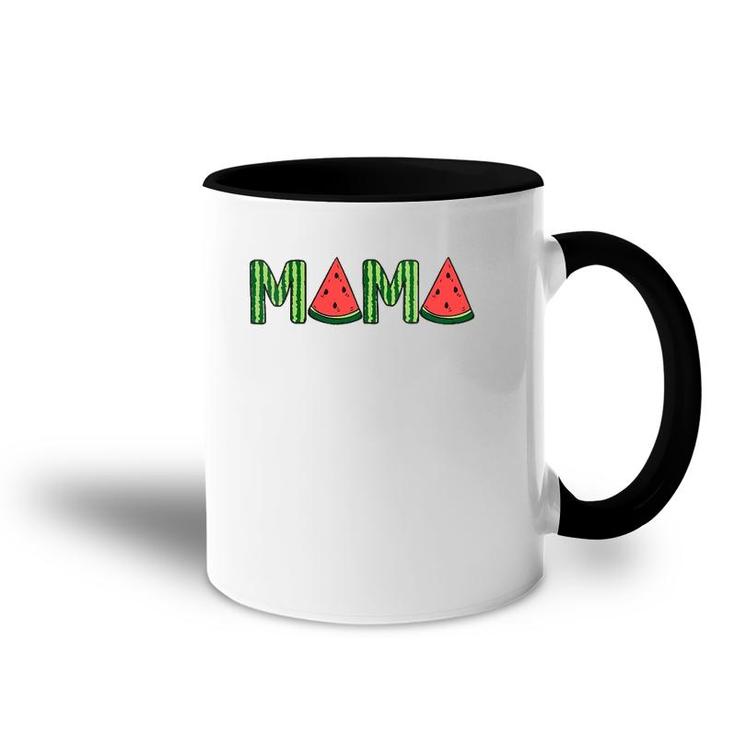 Womens Summer Vacation Mama Watermelon Gift Mothers Day Accent Mug