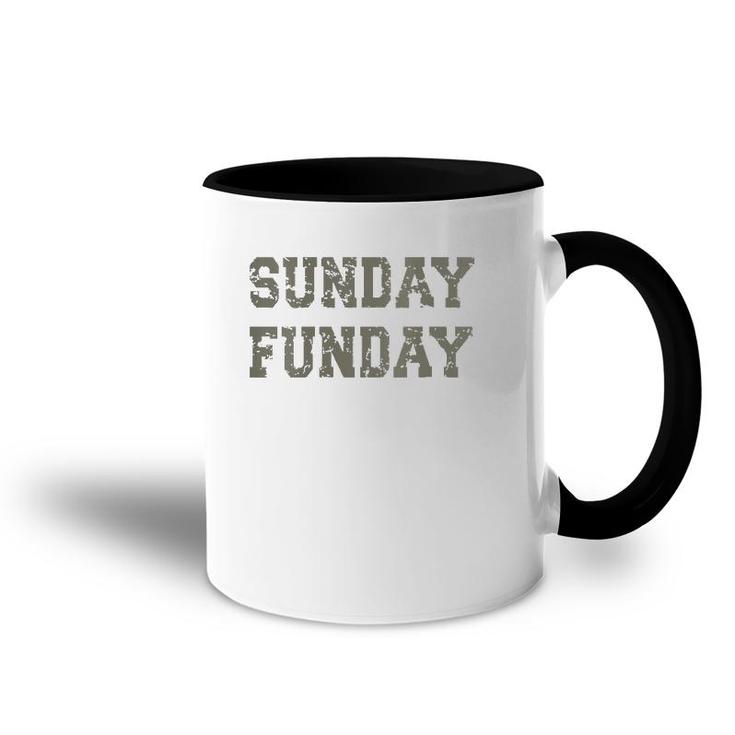 Womens Sunday Funday Design Sunday Funday Football Game Day  Accent Mug